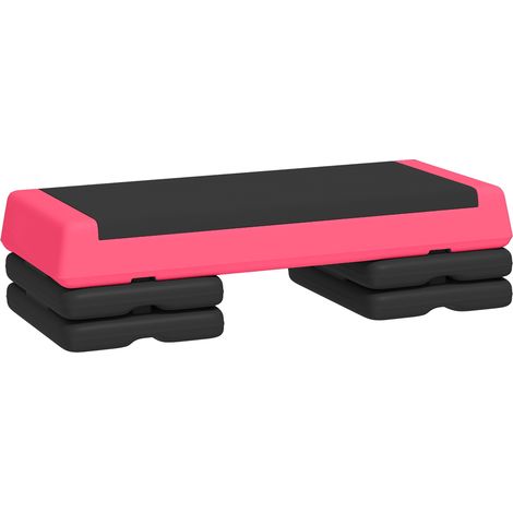 SPORTNOW step de aeróbic, step para fitness antideslizante, altura regulable 3 niveles, carga 250 kg, para casa, gimnasio, 77x36x20,5 cm (1/5)