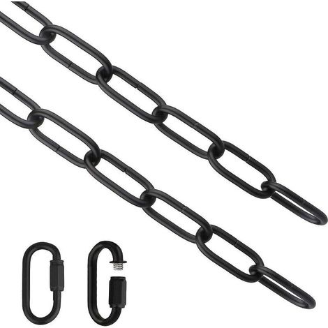 Chaîne d'éclairage noire 6 pieds – Fer robuste – Charge maximale 50 lb – Pour suspendre luminaires et objets lourds (1/5)