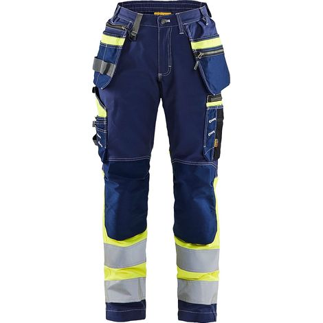 Pantalon de travail haute visibilité stretch femme classe 1 femme 7196 - Marine/Jaune XS - FR(34) - SE(C32) - Standards