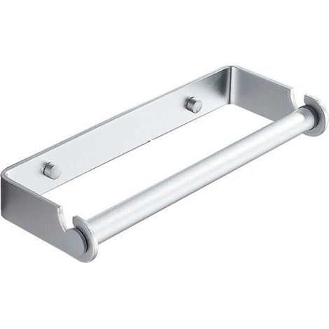 1 Stück Toilettenpapierhalter 27 cm, selbstklebend (silber), Edelstahl, Wandhalterung für Küche, Bad, Schlafzimmer - Crezuo
