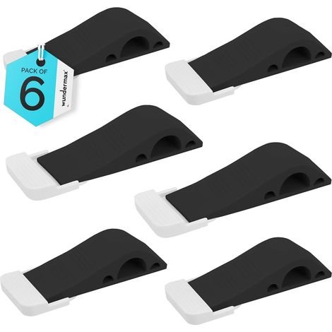 Lot de 6 butoirs de porte décoratifs avec support offert, compatibles avec tous types de sols, butoirs en caoutchouc de qualité supérieure (1/5)