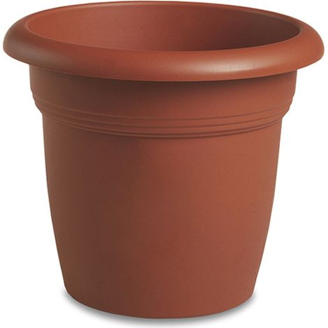 Stefanplast Vaso grande rotondo 55cm porta piante alte alberi giardino terrazzo cortile esterno locali commerciali color terracotta (1/2)