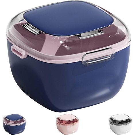 Boîte de rangement pour appareil dentaire, gouttière, prothèse et dentition - Boîte pour appareils dentaires avec miroir, brosse et panier à vaisselle - Boîte à dents pour les déplacements (1/5)