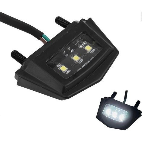 Feu arrière de plaque d'immatriculation LED 6K PowerMotor blanc, mini, étanche, pour motos tout-terrain. Accessoires pour motos cross. (1/5)