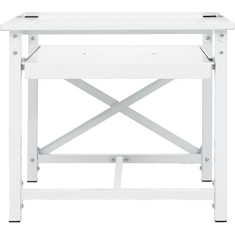 Socle pour machine à laver avec étagère coulissante Blanc (1/5)