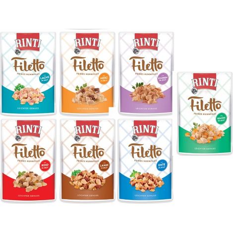 Rinti Filetto Filetes de pollo en gelatina - Sobre de 100 g - Mezcla 7x100 g