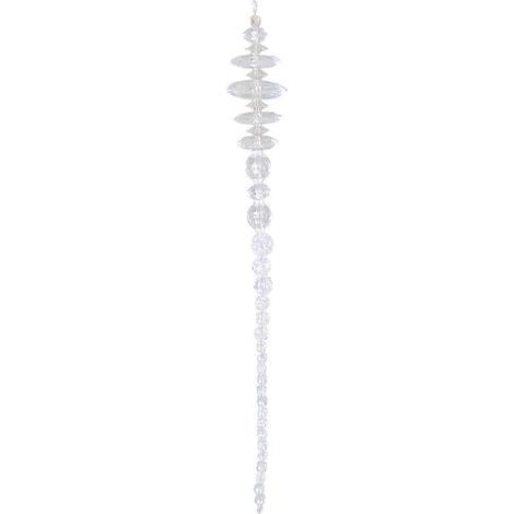 Bruchsichere Weihnachtsbaumdekorationen, durchsichtige Acryl-Schneeflocken-Eiszapfen-Ornamente für Weihnachtsbaumkamin und Hochzeit, mehrfarbig (1/5)