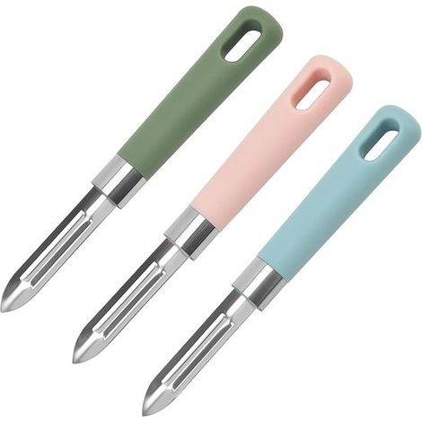 Juego de 3 peladores de patatas, verduras y frutas - Mango ergonómico antideslizante, apto para lavavajillas (1/5)