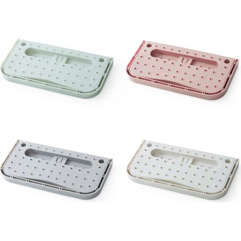 4 pièces étagères à chaussures pour placard affichage de chaussures flottantes cintres pliants porte-chaussures collant bas (1/4)