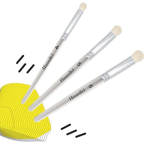 Dry Brush Pinceaux, 3 Pinceaux Modelisme pour Miniatures de Modèle, Maquette, Pinceau Brossage a Sec, Pinceau de Peinture pour Figurine, Poils de Chèvre Naturels (1/5)