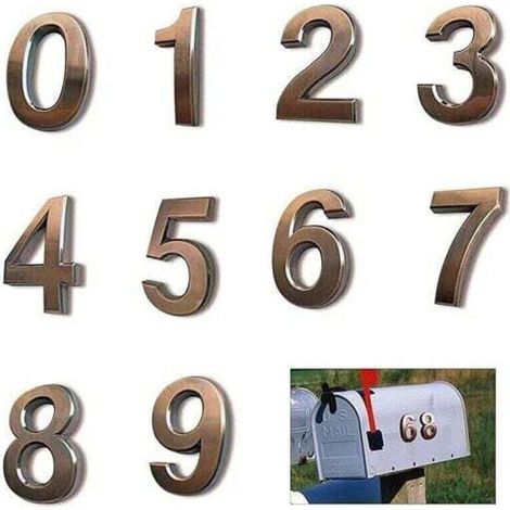 10 numéros de maison, numéros de boîte aux lettres, numéros de porte, numéros d'adresse autocollants de 0 à 9, numéros de porte d'entrée, numéros d'appartement et d'hôtel