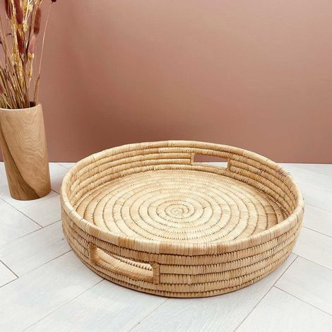 Plateau de service en matière naturelle Diamètre 40cm (1/5)