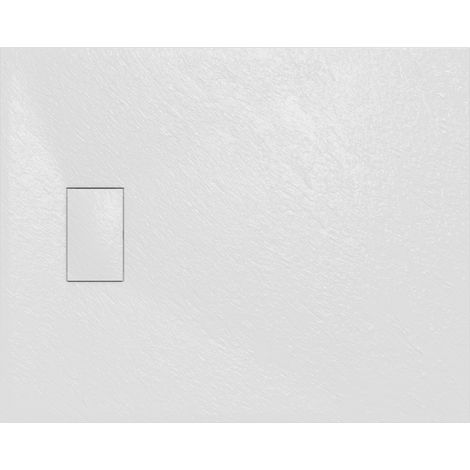 Aquariss SMC Slate Effect Shower Enclosure Tray Base 80cm Wide and Length 100cm White