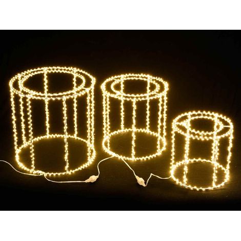 Cilindri Led luminosi decorazione luminosa per il Natale set da tre pezzi per casa e negozi (1/3)