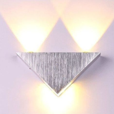 Applique murale intérieur LED - Triangle - En aluminium - 3W - Blanc chaud (1/4)