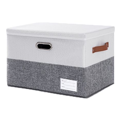 Boîte de rangement pliable, boîte de rangement polyvalente pour chambre à coucher, 382525cm, gris (1/5)