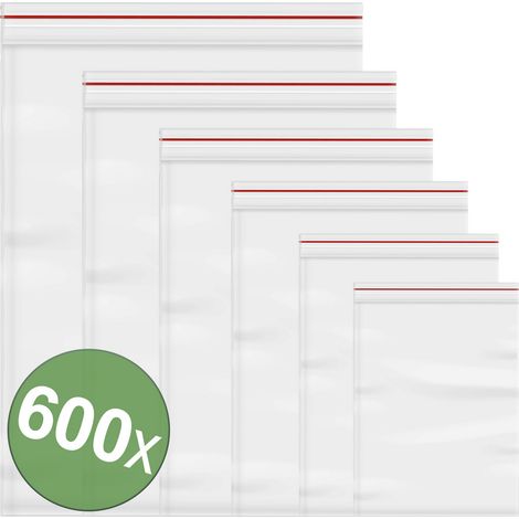 Druckverschlussbeutel ohne Beschriftungsstreifen Transparent Polyethylen 600 St.