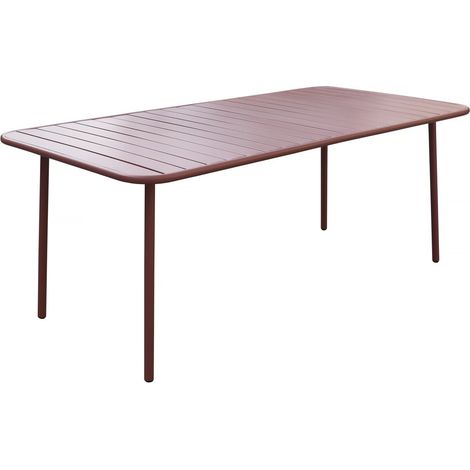 Tavolo da giardino in metallo Bilbao - 180 x 90 x 71 cm - Terracotta