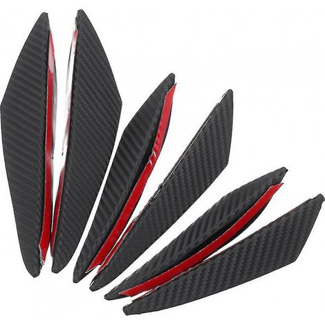 BEBUSINGOTO Universelle Frontstoßstangenspoiler, Carbonfaser-Optik, Kotflügellippensplitter, 6-teilig