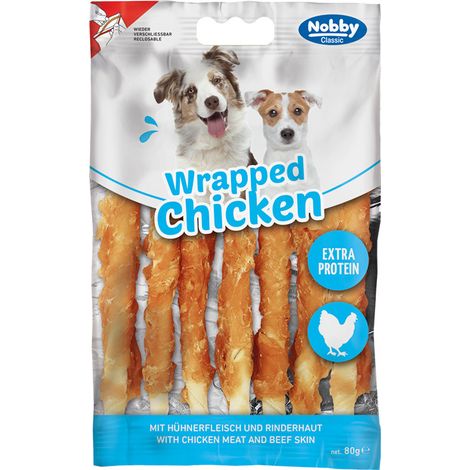 Nobby Hundesnack Adult Kauknochen StarSnack 80 g BBQ Wrapped Chicken (1/2)