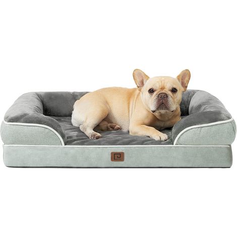 Hundebett orthopädisches Memory L 76 x B 51 x H 17 cm Gräuliches Grün (1/5)