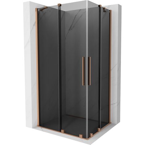 Mexen Velar Duo cabina de ducha deslizante 100 x 90 cm, grafito, cobre cepillado - 871-100-090-42-65 (1/5)