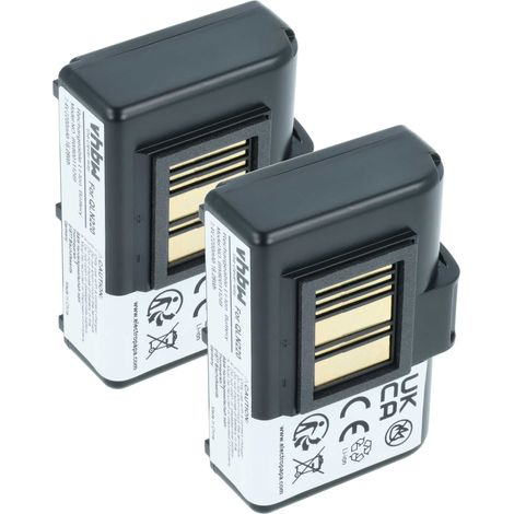 vhbw 2x Battery Replacement for Zebra P1023901-LF, P1031365-025 for Printer Copier Scanner Label Maker (2200 mAh, 7.4 V, Li-Ion) (1/4)