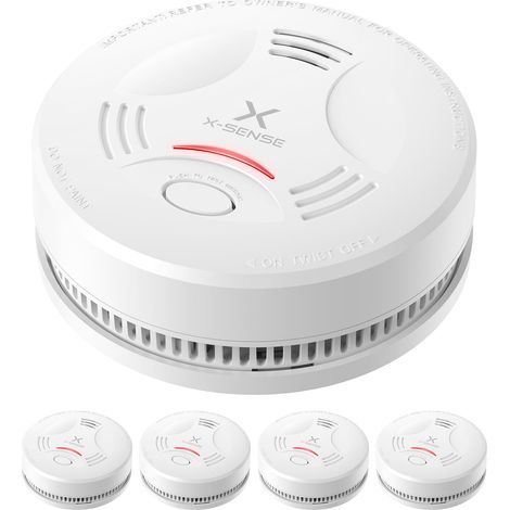 X-Sense Détecteur de Fumée avec 10 Ans de Durée de Vie de la Pile, Détecteur d'Incendie Répond à la Norme EN14604, SD11, Lot de 5
