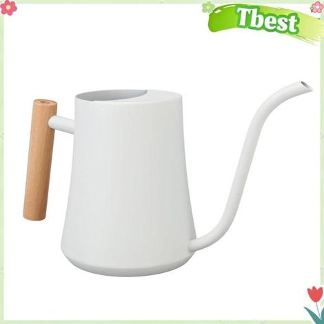 Tbest arrosoir à long bec Arrosoir d'intérieur en acier inoxydable, manche en bois, Pot d'arrosage avec piscine moteur mat (1/5)