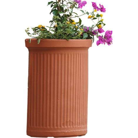 Demi-cercle Millerighe Terracotta Monacis Polymer Vase cm 55 (41X24X50h)