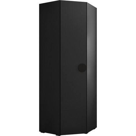 Armario de rincón Hartford 568, Negro, 237x81x81cm, Puertas de armario: Con bisagras, Número de estantes: 0