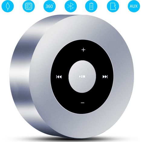 Enceinte Bluetooth tactile avec boîtier étanche, 8 h d'écoute, son cristallin HD plus puissant, mini enceinte Bluetooth portable haut de gamme pour iPhone, iPad et tablette, idéale pour la douche.