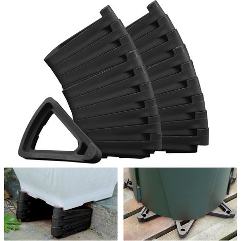 Lot de 24 pieds triangulaires invisibles pour pot de fleurs, rehausseurs antidérapants pour pots de fleurs de petite à grande taille, pour intérieur et extérieur (1/5)