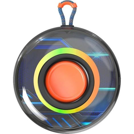 Enceinte Bluetooth étanche pour la douche avec lumières RGB dynamiques, idéale pour la piscine et la plage.