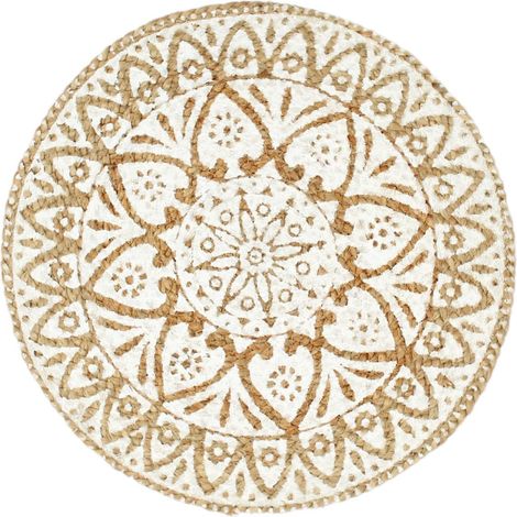 Napperons 4 pcs Blanc 38 cm Rond Jute CFW337495 (1/4)
