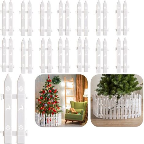 Clôtures décoratives lot de 14 - panneaux ajourés 30 x 11 cm, blancs (1/2)
