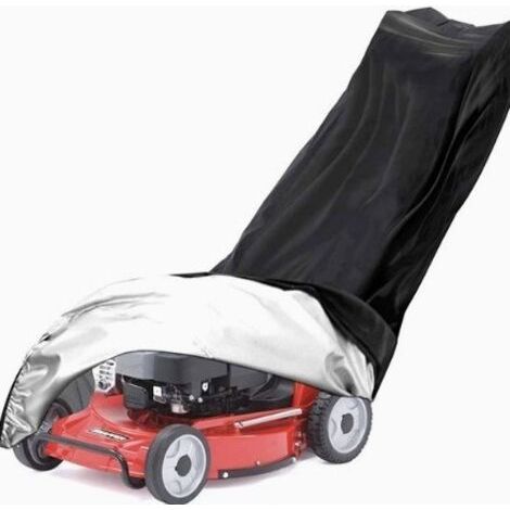 LAN Housse pour tondeuse à gazon, en tissu Oxford 210D imperméable, résistant aux déchirures et à la poussière, protection optimale pour votre tondeuse à gazon. (1/4)