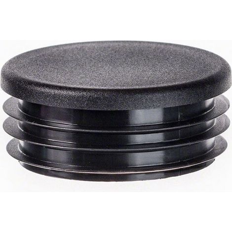 10 Bouchon pour tube rond, 40 mm, Noir, Polyéthylène, Pour mobilier et clôture