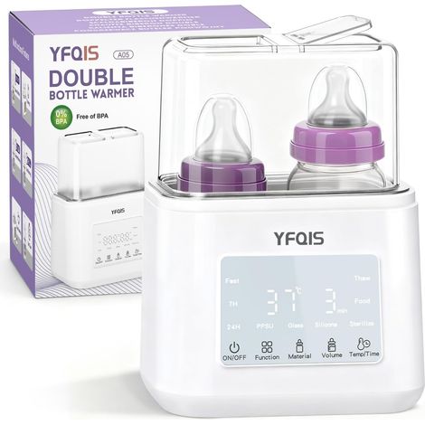 Chauffe Biberon, Chauffe Lait Maternel 10 En 1, Chauffage Rapide Au Bain-Marie Pour Le Lait Maternel Et Les Aliments, Fonction Maintien Au Chaud Pendant 24h Avec Arrêt Automatique, Sans BPA (1/5)