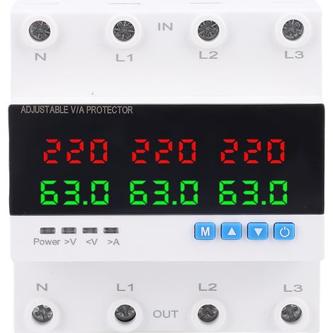 Commutateur de transfert automatique 63A 4P 3PH, surintensité, surtension, sous-tension, disjoncteur réglable ATS, affichage LED pour générateur, onduleur