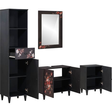 Maison Exclusive - Set di Armadi da Bagno con porta 4 pcs Legno di mango massello
