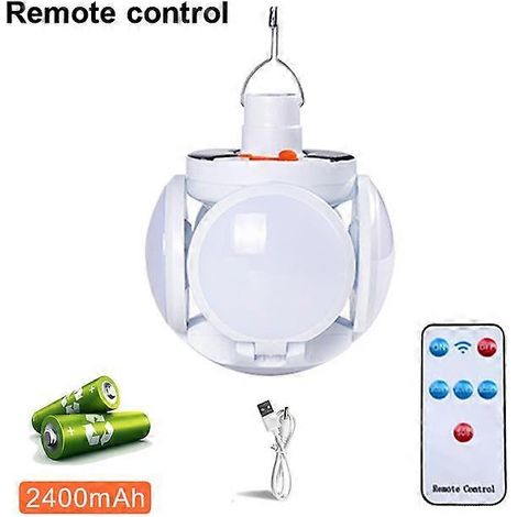 Lampe LED portable solaire rechargeable USB, pliable et étanche, idéale pour le camping et le jardin.