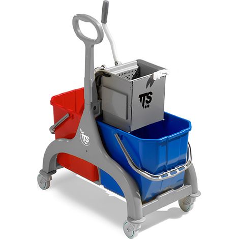 Carrello professionale per le pulizie Nick grigio doppio da 30 Lt.