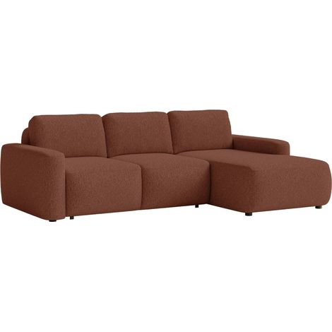 Selsey Carnos Mini – Ecksofa mit Schlaffunktion, Ottomane rechts, Chenille Kupfer (1/5)