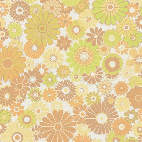 AS Creation Retro Floral Pattern Wallpaper Lime Green Orange Paste The Wall (1/4)