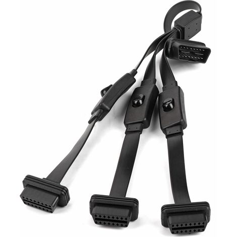 Câble d'extension OBD2 1 vers 3, à âme pleine, avec interrupteur, 50 cm (1/5)