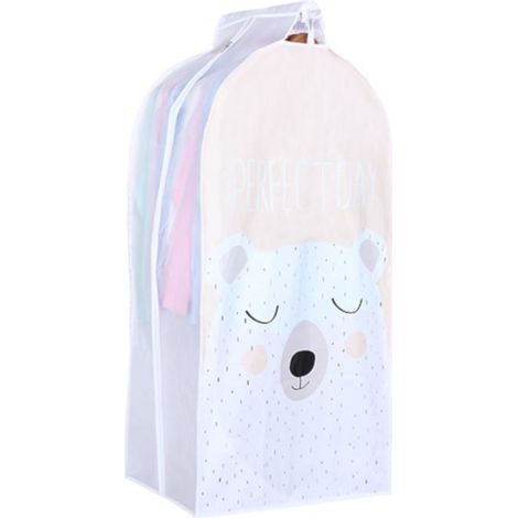 Housse De Vêtement Réutilisable En Peva Avec Fermeture Éclair Pour Protection Contre La Poussière Petit Modèle Ours (1/2)