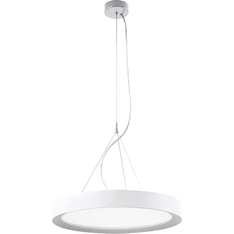 PLATE – Suspension LED 40W IP40 CRI90, Interrupteur CCT 2700-3000-4000K, Structure en Aluminium Blanc - Rossini Illuminazione (1/5)