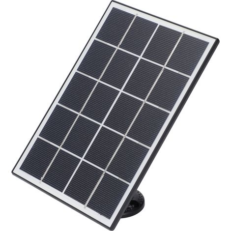Panneau solaire 3W 5V professionnel à haut rendement en silicium monocristallin pour caméra de sécurité extérieure (noir) (1/5)