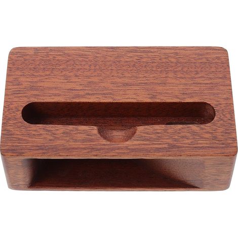 Multifunctional Brown Wooden Phone Stand with Built-in Sound Amplifier, Stable for Desktop Video Conferencing (1/5)
